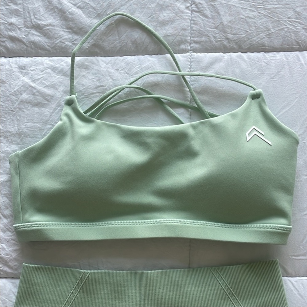 Mint Green Strappy Sports Bra